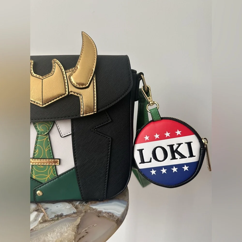 NWT Loungefly Loki for President Cosplay Crossbody Bag Purse Marvel Disney MCU - Picture 3 of 5
